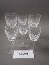 A Waterford Crystal "Kildare" pattern table service, comprising eight red wines, eight white wines