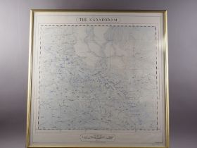 A map of "The Karakoram", a map of Blewbury and three photographs, two Himalayan scenes and