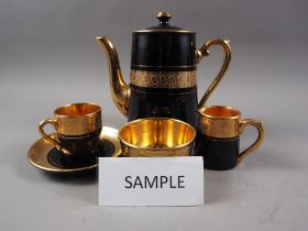 A Gibson & Sons Late Davenport “Sevres” pattern part coffee set (lacking one coffee can)