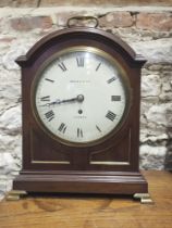 A Maple & Co early 20th century mahogany and brass mounted bracket clock with single fusee