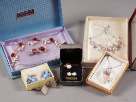 A collection of costume jewellery watches, etc