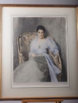 H Macbeth-Raeburn: a coloured mezzotint, "Lady Agnew of Lochnaw", in strip frame