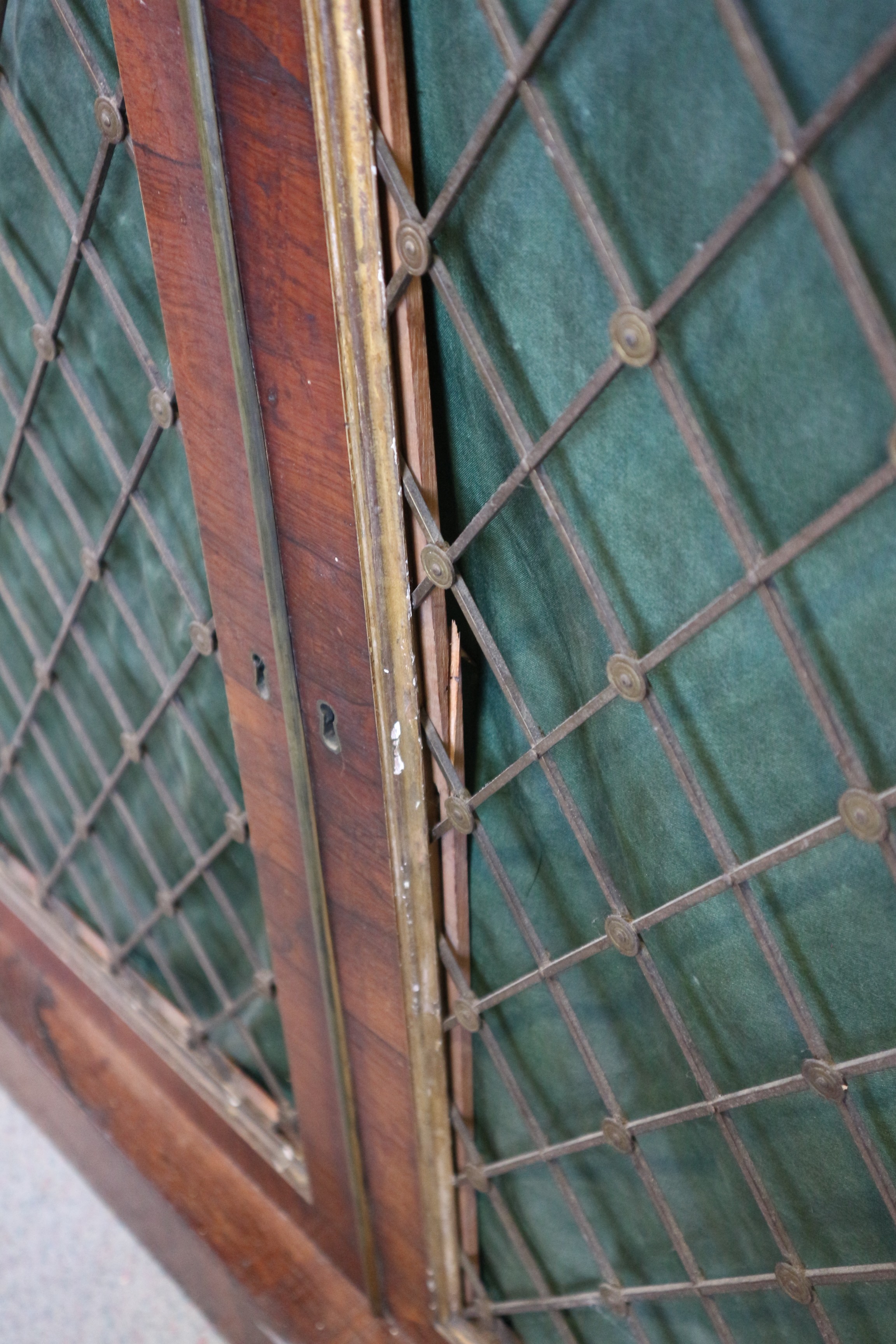 A Regency rosewood chiffonier, fitted frieze drawer over two brass lattice panel doors, on block - Image 8 of 18