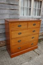 A late 19th century mahogany box and ebony strung Beaconsfield wardrobe, hanging compartment