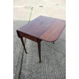 A 19th century mahogany Pembroke table, fitted one drawer, on square taper supports, 32" wide x