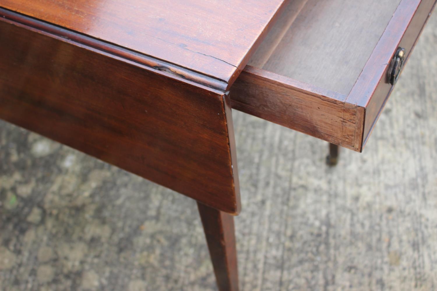 A 19th century mahogany Pembroke table, fitted one drawer, on square taper supports, 31" wide x - Image 2 of 2