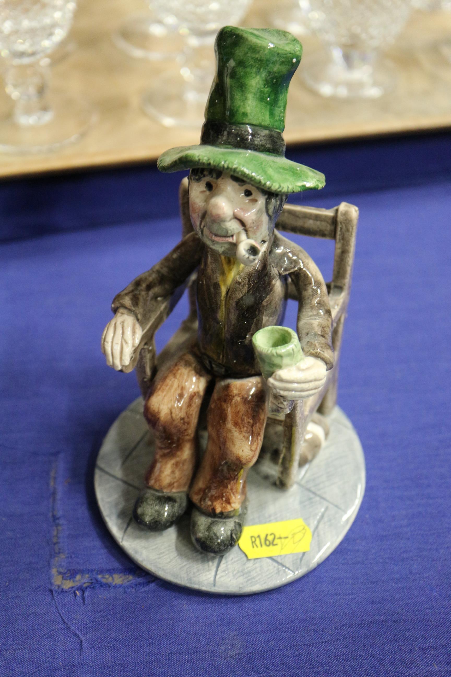 Seven Alan Young pottery figures and figure groups, including a witch, a man playing the piano, - Image 3 of 21