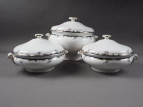 A pair of Wedgwood "Chartley" pattern vegetable tureens and a matching soup tureen