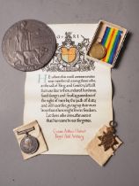 A set of WWI medals awarded to Gunner A Herbert, RA, in original packing, complete with "Death
