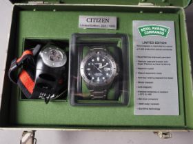 A gentleman's Citizen Royal Marines Commando limited edition (224/1000) Eco-Drive Titanium