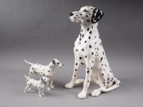 A Beswick model Dalmatian dog, 13 5/8" high, number 2271, a smaller Beswick model Dalmatian, 3 1/