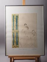 A R Haynes: a signed limited edition etching, "Whimsical Bust S.No-'VI'", in aluminium strip frame