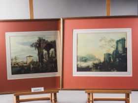 Three colour prints after early masters, in gilt frames