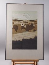 John Brunsden: a limited edition print, "Industrial Landscape", 23/150, in silvered strip frame, and