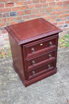 A reproduction chest of three drawers, 20" wide x 16" deep x 25" high