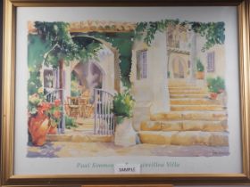 Paul Simmons: a colour print, "Bougainvillea Villa", and three other pictures