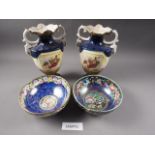 Two Maling lustre bowls, 8 1/2" dia, and other china, various