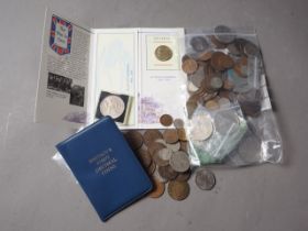 A collection of British and world coins, various