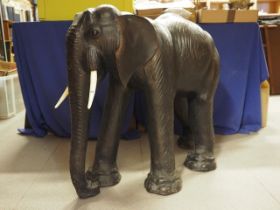 A leather elephant, 29" high