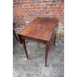 A 19th century mahogany Pembroke table, fitted one drawer, on square taper supports, 31" wide x