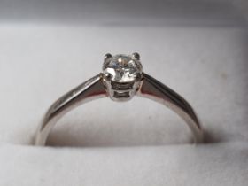 A platinum and diamond solitaire ring, approx 0.5ct, size T/U, 4.8g