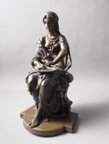 Etienne Henri Dumaige: a 19th century bronze figure of Salome with dagger and dish, 12 1/2" high