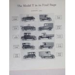 A framed set of Model T cigarette cards.