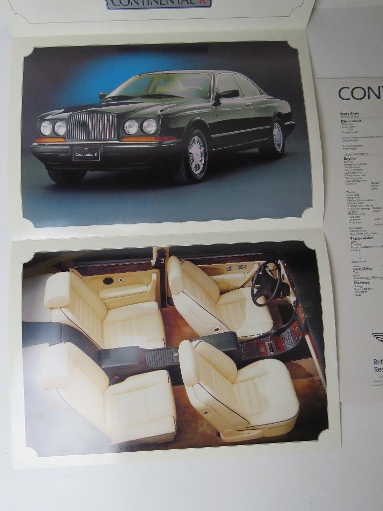 A Bentley Continental R sales brochure and specifications card. - Image 3 of 4