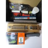 A quantity of scale model railway inc carriage marked for Triang, track, Texaco tanker carriage,