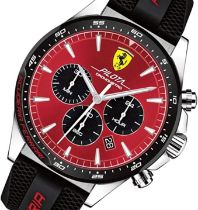A Scuderia Ferrari Pilota Chronograph quartz wristwatch on back silicone bracelet,