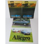 Four Austin sales brochures inc 'Progress with Austin', 'Allegro 1100/1300' and 'Maxi 2' (x2).