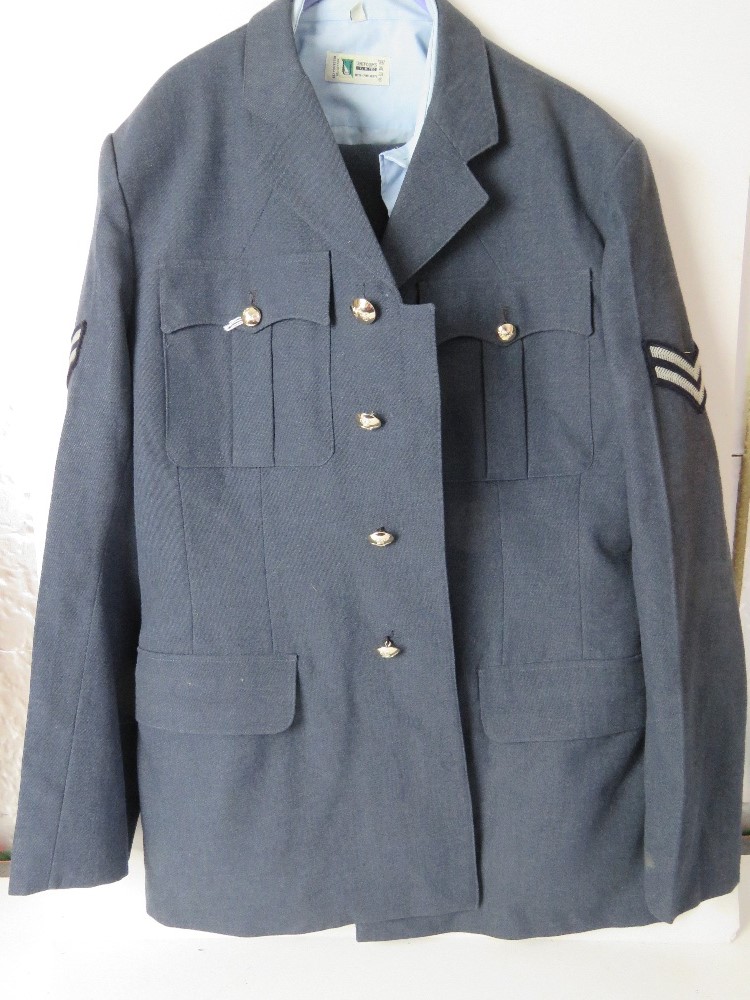 An RAF Dress Tunic, trousers and shirt,