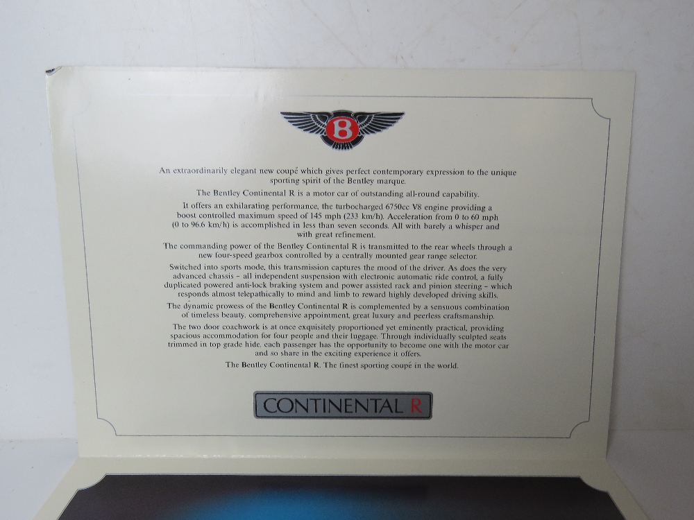 A Bentley Continental R sales brochure and specifications card. - Image 2 of 4