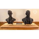 A rare 'Rolls and Royce' double bust featuring Charles Stewart Rolls (1877-1910) and Frederick