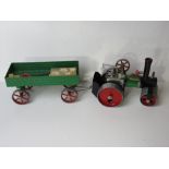 A Mamod steamroller with trailer together with Mamod solid fuel tablets in original box.