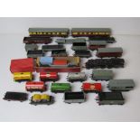 A quantity of Hornby Dublo carriages and wagon inc six metal fuel wagons inc Esso,