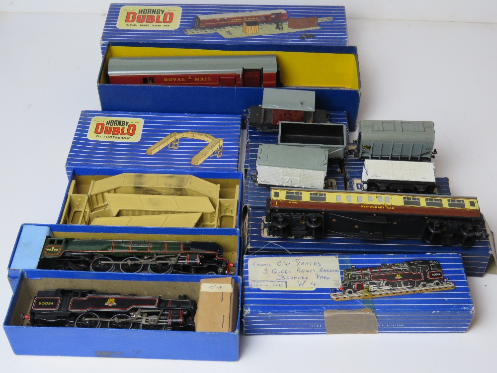 Hornby Dublo boxed locomotive carriages and footbridge inc Duchess of Montrose Locomotive and Royal