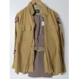 A WWII USAF field shirt, trousers and belt,