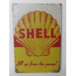 A contemporary metal garage Shell advertising sign, 30 x 20cm.