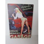 A contemporary metal garage pin up type advertising sign, 30 x 20cm.