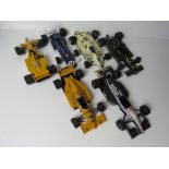 A quantity of six scale model Formula One racing cars c1970s and 80s, including Benetton,
