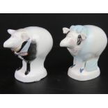 A pair of Royal themed Carlton Ware cartoon figurines designed by Malcolm Gooding 1984 being the