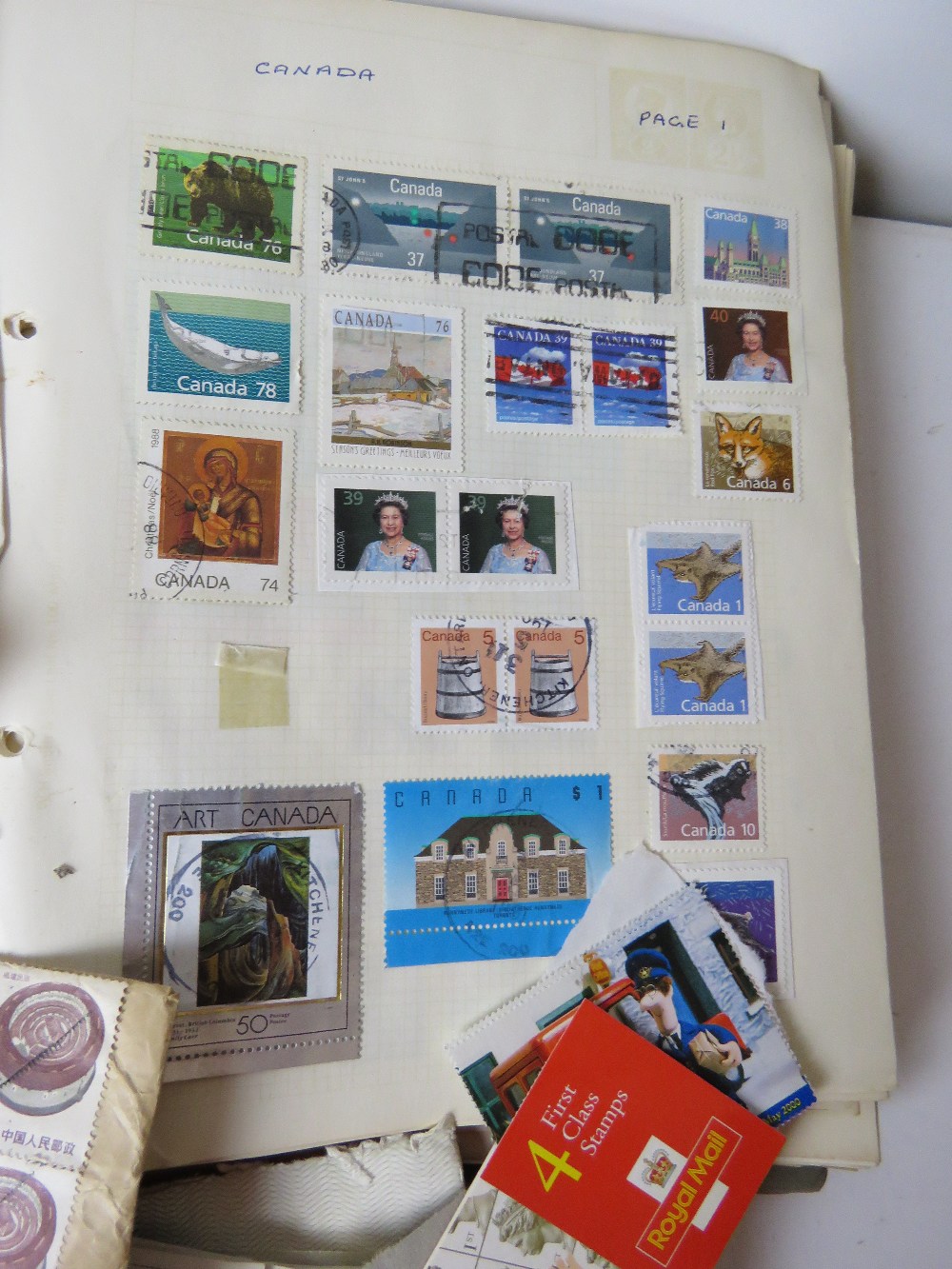 A quantity of assorted loose stamps together with some stuck down stamps and part used albums. - Image 4 of 5