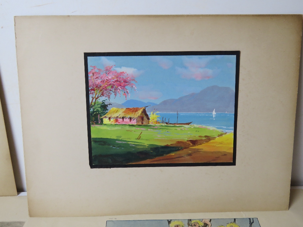 Six assorted paintings and prints including early 20th century cartoon. - Image 13 of 13