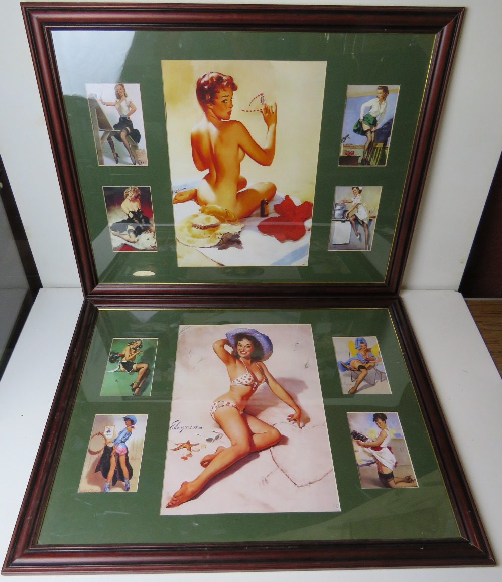 Four Pin Up Girl print montages in matching frames, glazed. - Image 2 of 2