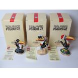 Guinness; a set of three Royal Doulton limited edition figurines being Christmas Toucan,