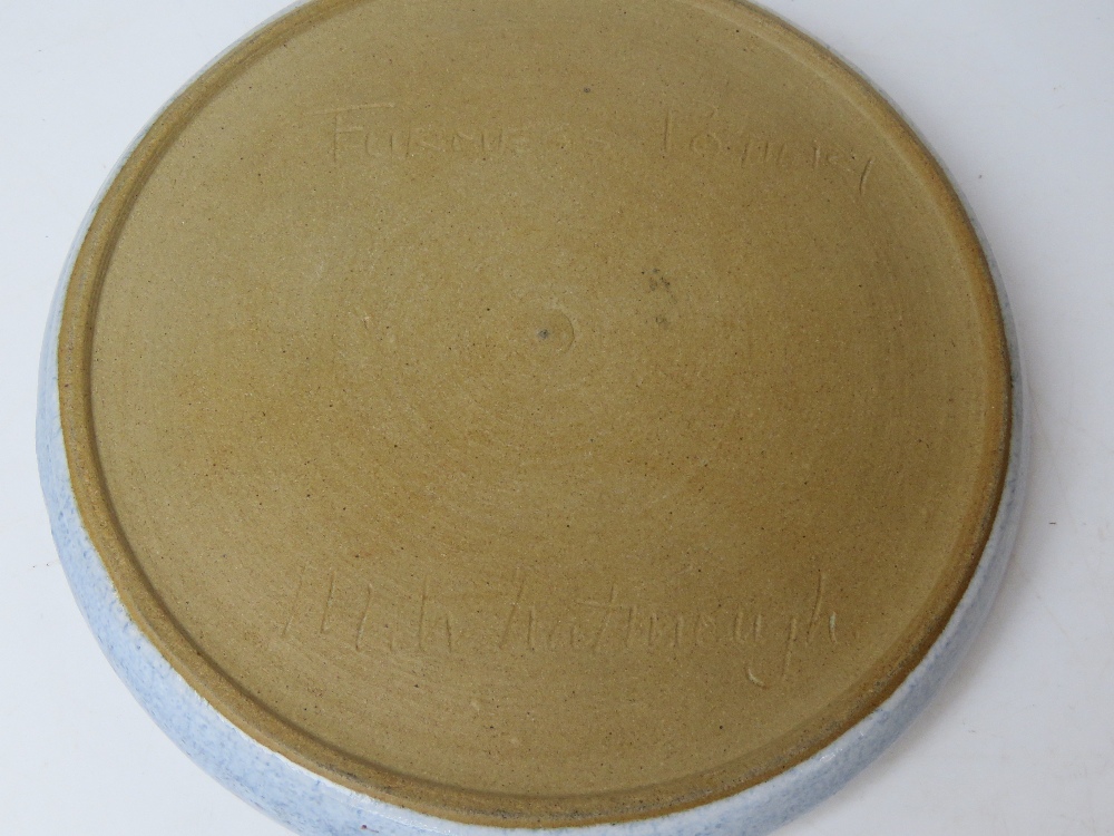 A Furness Pottery blue glazed charger signed M.Whatmough and measuring approx 27cm dia. - Image 2 of 2