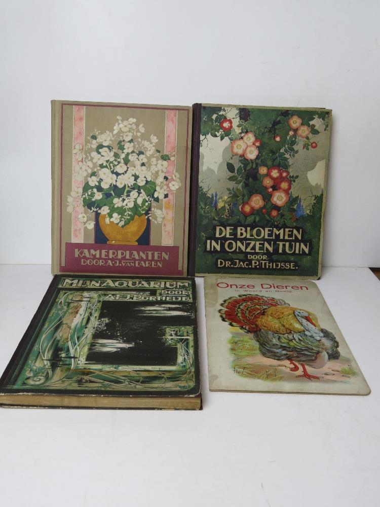 Three Dutch Art Nouveau c1920s books being Mijn Aquarium (My Aquarium),