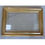 A gilded picture frame with glass and insert, no backing board, to fit 51.5 x 31cm, sight size 49.