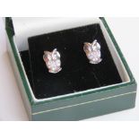 A pair of owl themed stud earrings with butterfly backs stamped 925, in presentation box.